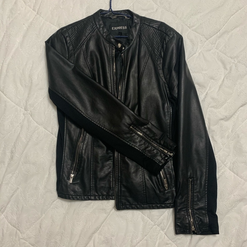 faux leather jacket